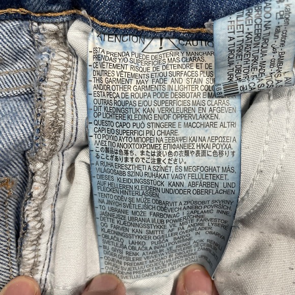 Zara Wide Leg Jeans Women Size 0 Light Blue High Rise Raw Hem - Picture 11 of 14